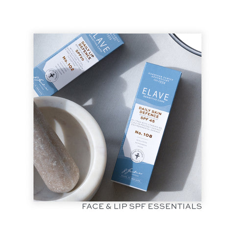 Elave Sensitive Face & Lip SPF Essentials are designed to be used together. Protect your face and lips from UVA & UVB rays with this duo pack. 