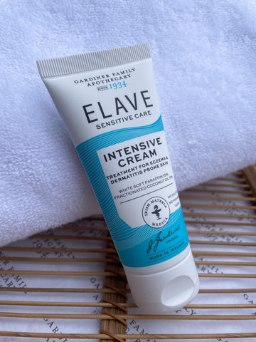 Elave Intensive Cream is a treatment cream formulated to protect the skin’s natural barrier and reduce flare-ups of dry, itchy, sensitive, ultra-sensitive, reactive, eczema and dermatitis prone skin