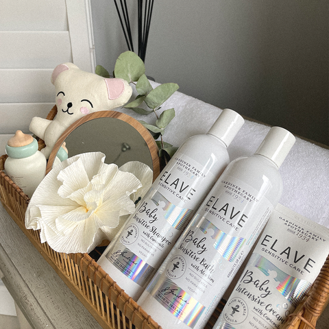 Welcome baby with this trio pack of Elave Baby Skincare Essentials to nourish and protect sensitive baby skin. Elave sensitive skincare is paediatrician approved for newborns and for use during pregnancy.