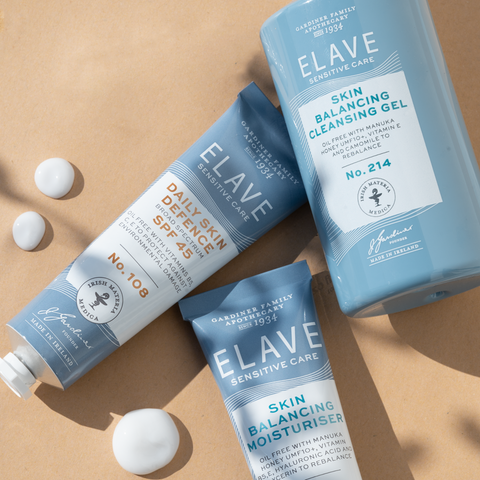 Elave Skin Balancing Essentials are designed to be used together to cleanse, hydrate, rebalance and protect even the most sensitive, reactive skin types