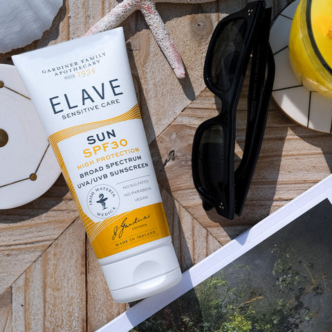 Elave Sun SPF50+ is a waterproof, allergen free broad spectrum UVA and UVB protection system with advanced Infrared (IR) – thermal protection. If used as directed and with other sun protection measures Elave Sun SPF50+ decreases the risk of skin cancer and early skin ageing caused by the sun and absorbs 98% of UVB radiation that causes sunburn