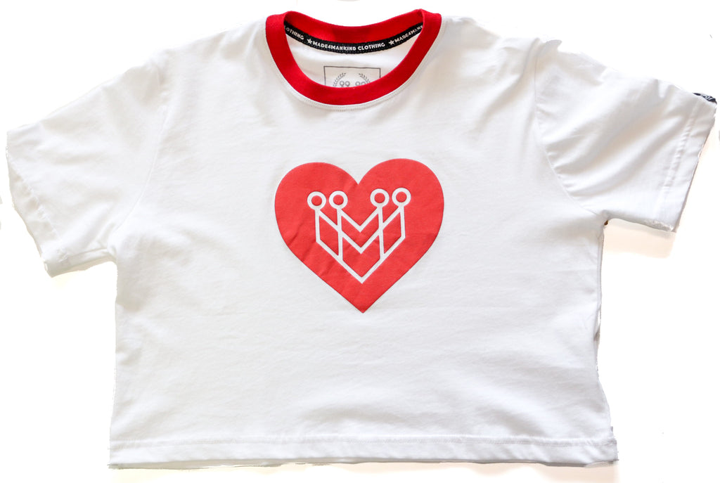 Red Heart Logo Crop Top Tee Made4mankind Clothing
