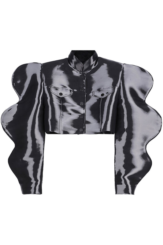 Liquid metallic star cut-out jacket – Annakiki