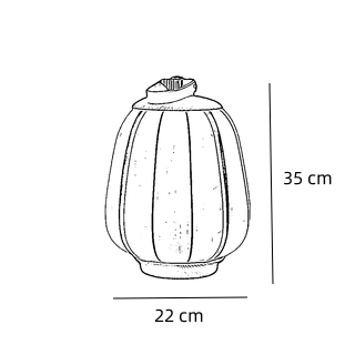 Rechargeable Japanese Lantern Wooden Table Lamp size