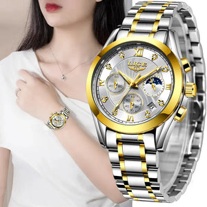 LIGE 2023 New Gold Watch Women Watches Ladies Creative Steel Women's - Paris Jewelry