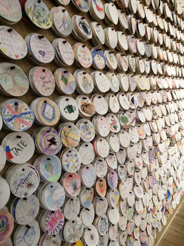 wall of drawings at Tate Modern shoop