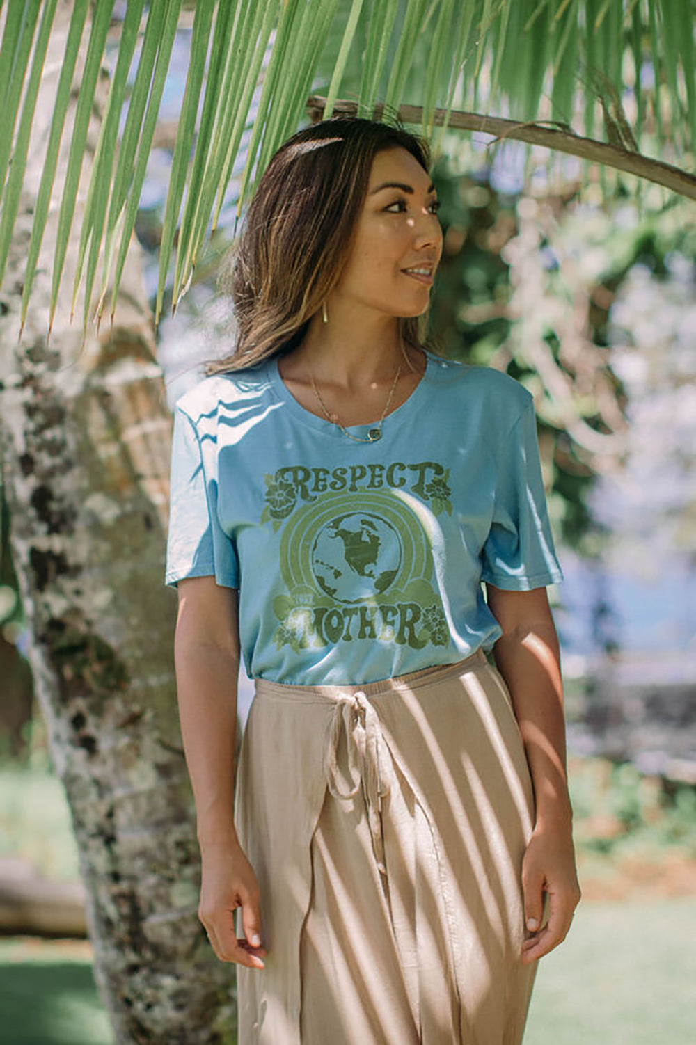 Dolkii Tee Respect Your Mother in Tidepool Blue