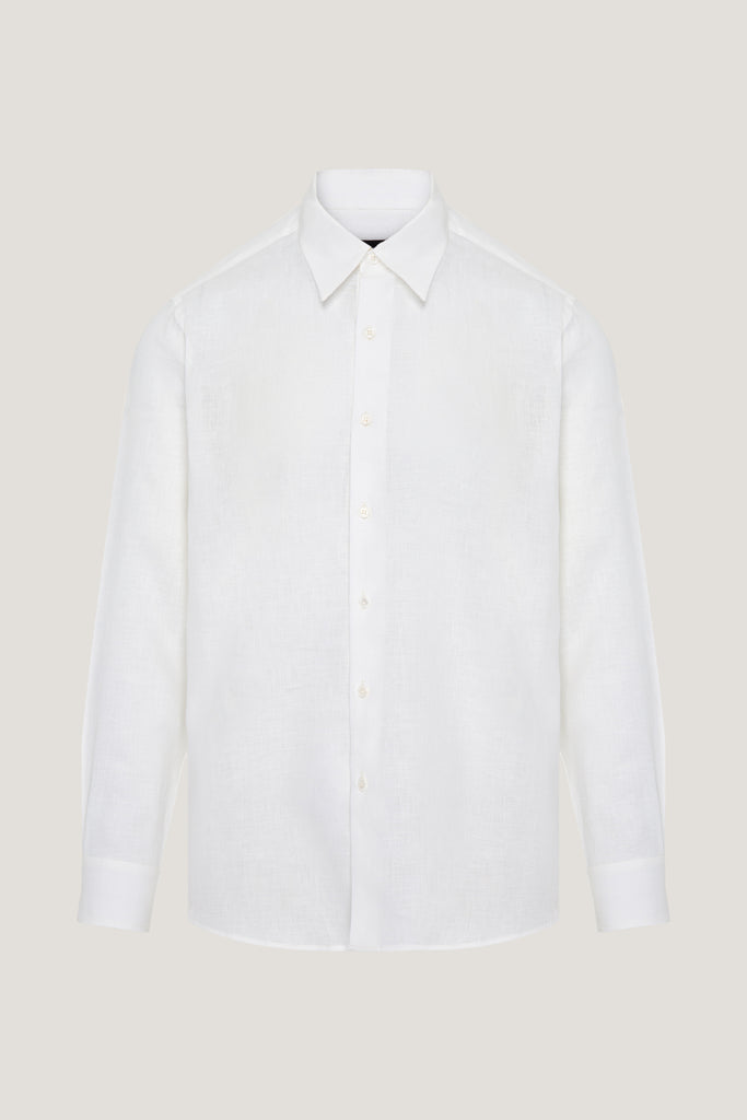 Capri White Linen Fabric by MILK Shirts