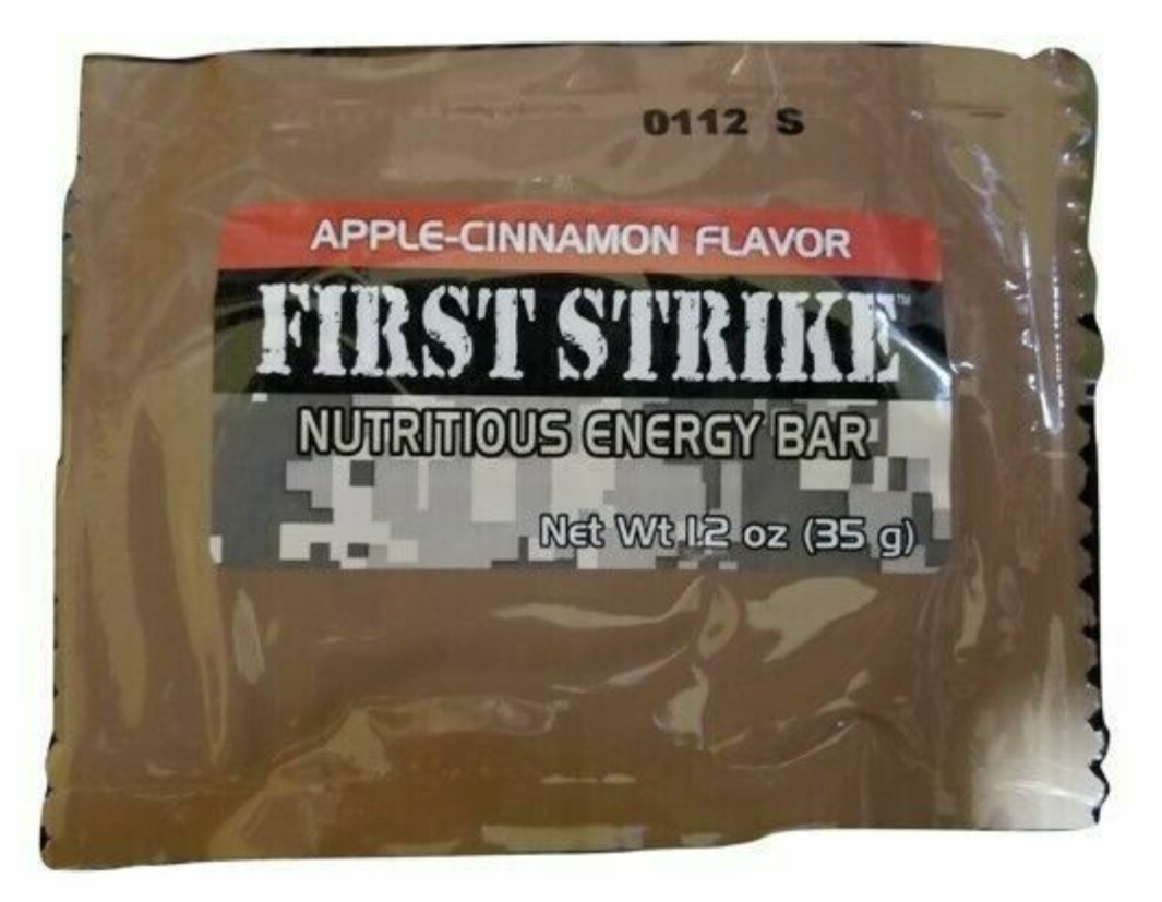 MILITARY MRE APPLE-CINNAMON FIRST STRIKE BAR – Armed Forces Supply