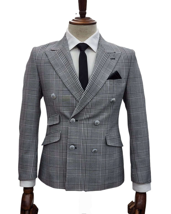 Giovanni Testi Green 2 Button Slim Fit Suit with Plaid Vest