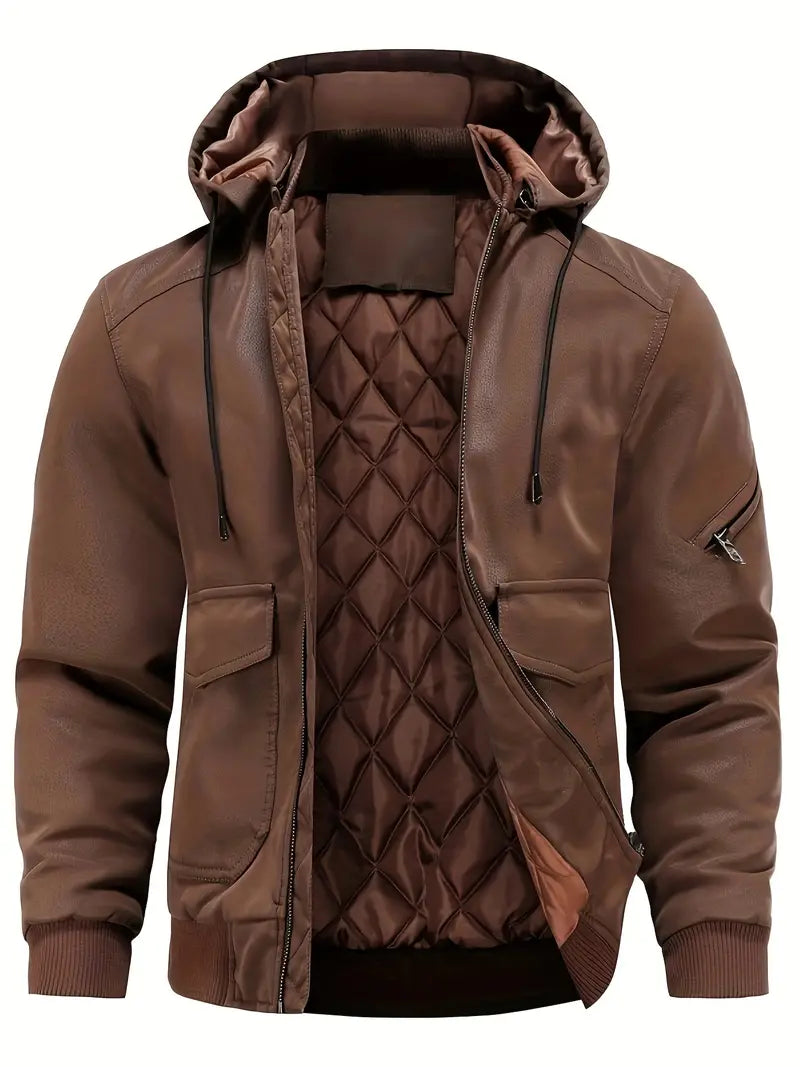 Men's Hooded Bomber Jacket showcasing functionality and style