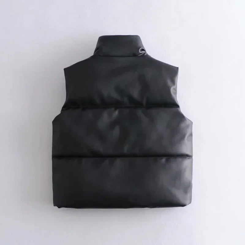 Women's Padded Quilted Vest in Dynamic Outdoor Setting