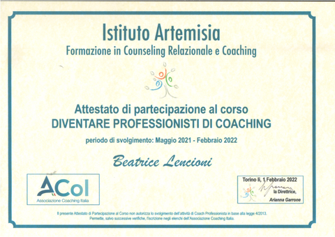 Diploma Coaching Beatrice Lencioni