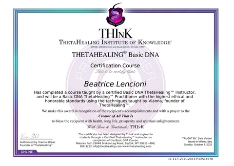 Basic DNA ThetaHealing™ Practitioner