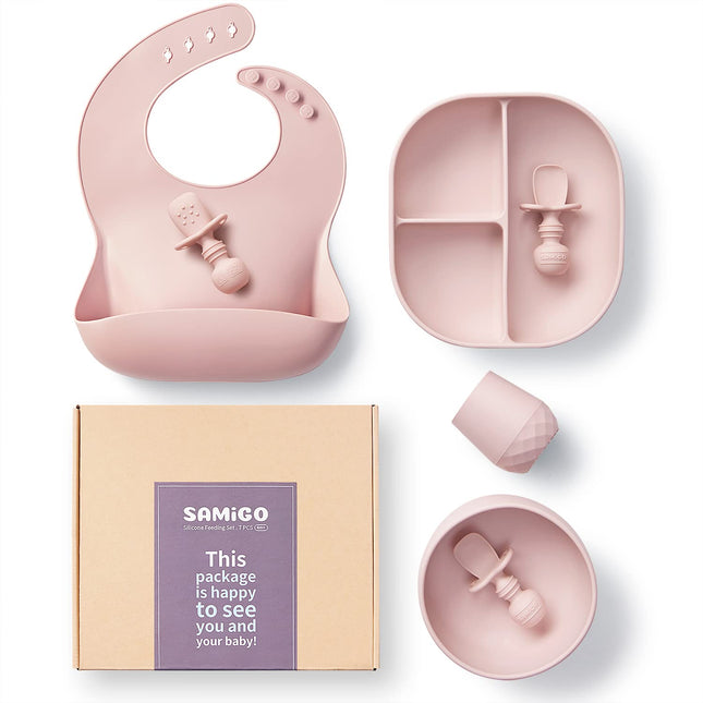 Make Mealtime a Breeze with Samigo's Silicone Baby Feeding Set