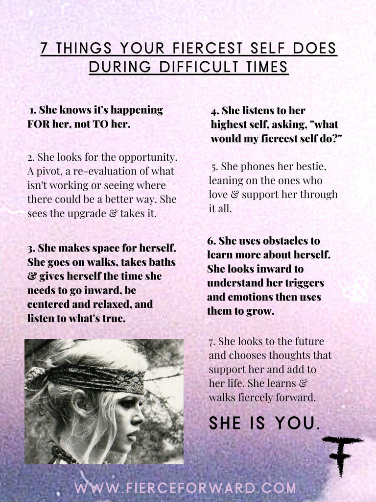 Colorful Infographic 7 Things Your Fiercest Self Does During Difficult Times