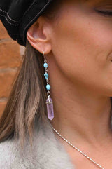 Vibe Up Amethyst & Turquoise Dangle Earrings