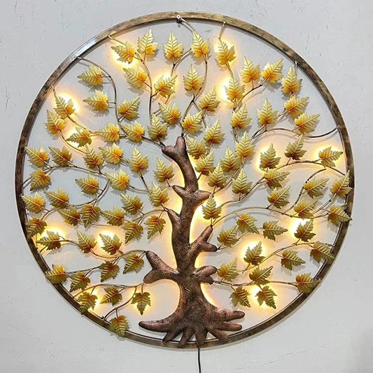 Metal Tree Wall Hanging Decor With LED Light, Wall Decor Tree With