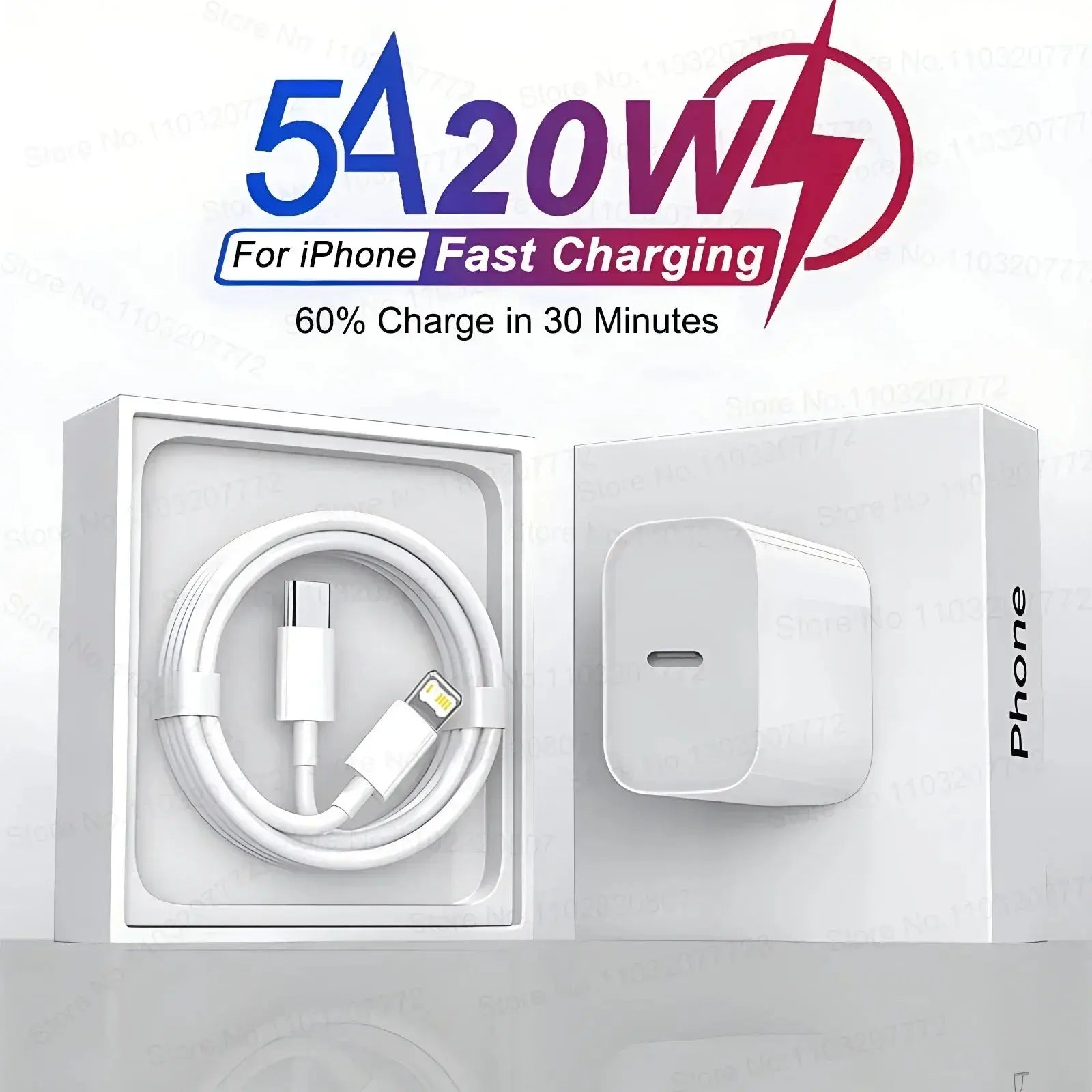 20W USB Type C Fast Charger for iPhone 13, 12, 11, 14 Pro Max, Mini, XR, X, XS, 8 Plus ryshop