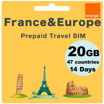 Carte eSIM de voyage prépayée Europe et Royaume-Uni 25 Go Données 4G 15  jours 29 pays - Orange Espagne