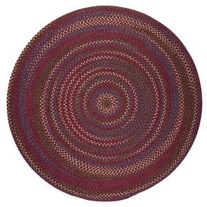 Worley Round Burgundy Handcraft Braided Rug - Rugs Gate