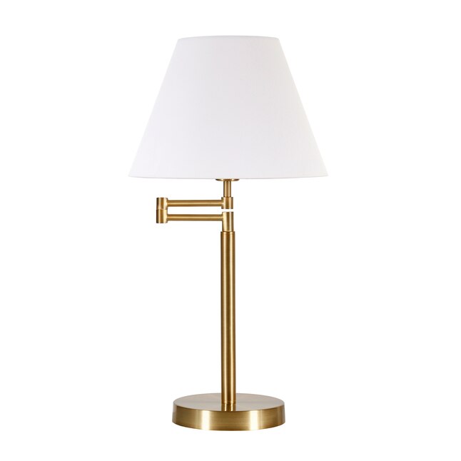 Hailey Home Moby 255-in Brass Table Lamp with Fabric Shade