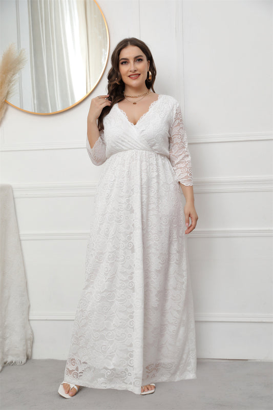 Plus Size Dress Wholesale Mid-Length Formal Lace Dress – Something She  Likes Wholesale
