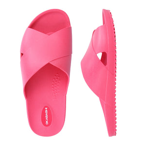 Okabashi Maddox Women's Crossband Slide Sandals, Popsicle Pink - Eagle Nest Depot
