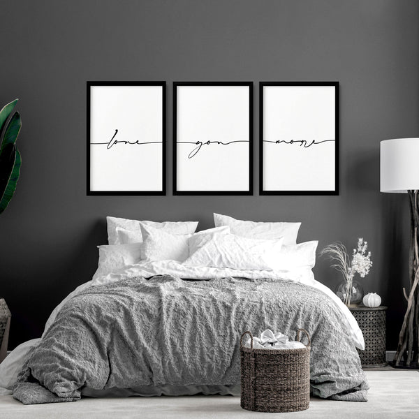 Decoración de pared de amor | juego de 3 impresiones artísticas de pared para dormitorio principal