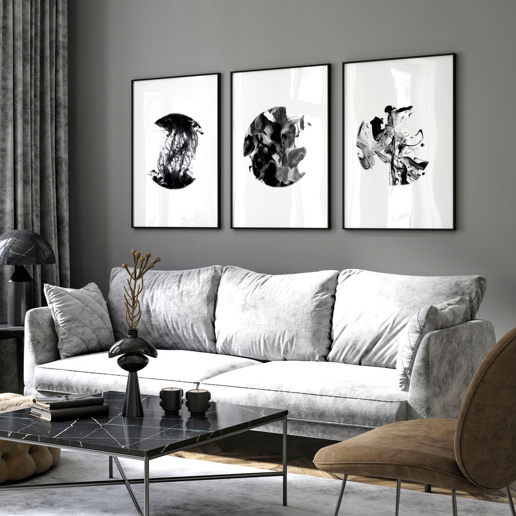 Black and white wall art for living room