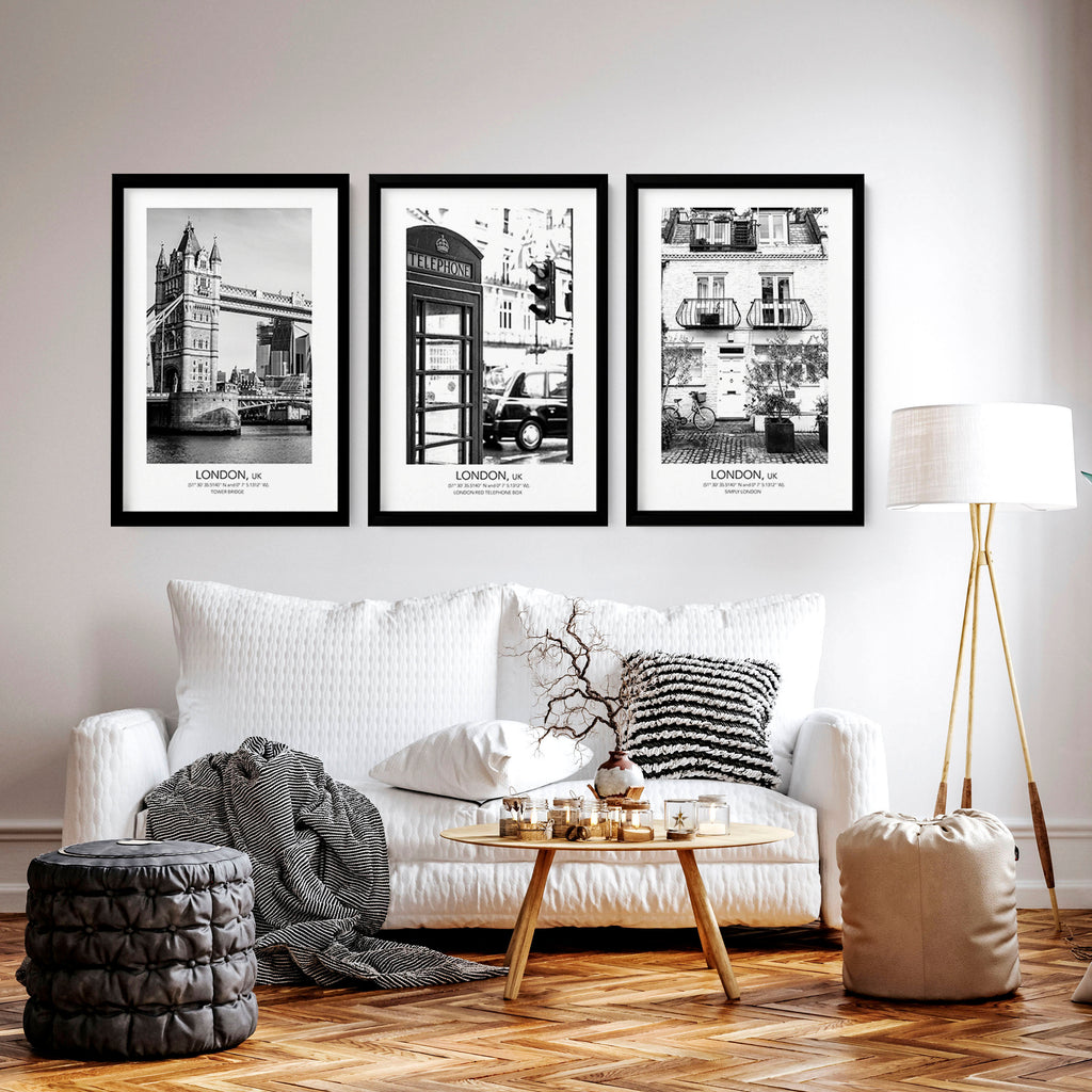 Black and White London Photography Framed wall art prints