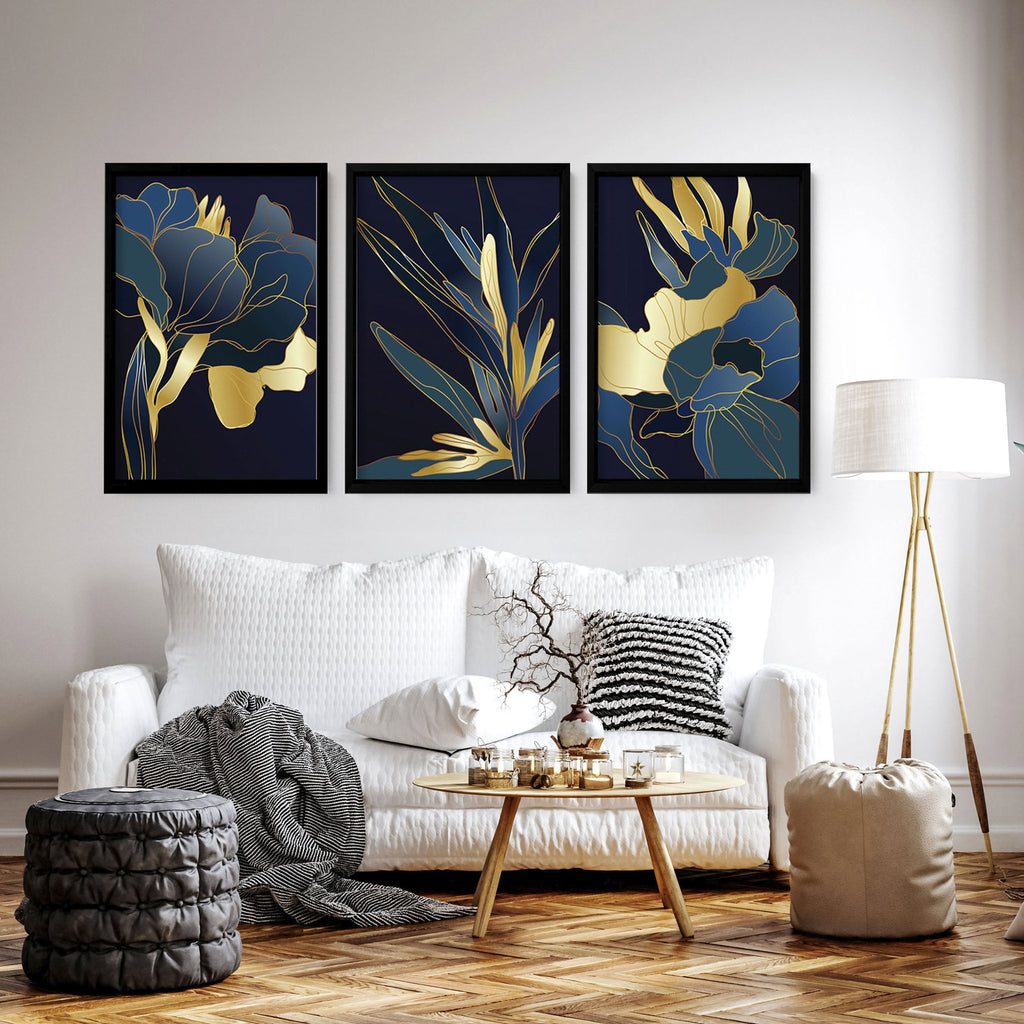 Teal colour wall art