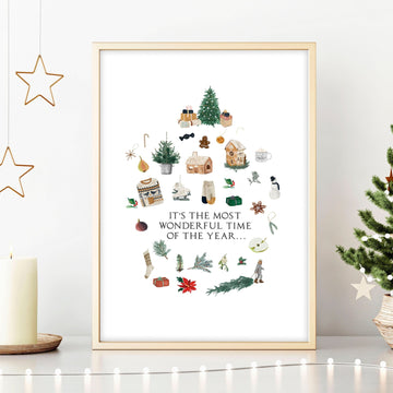 Christmas wall hanging decor, wall art print