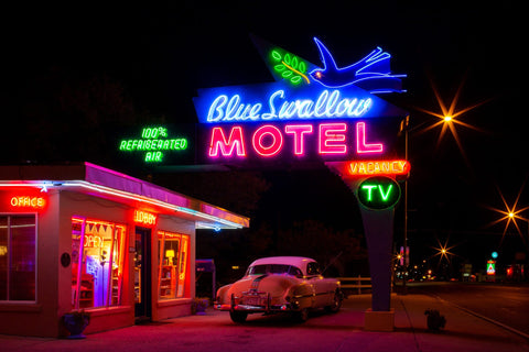 Blue Swallow Motel neon sign