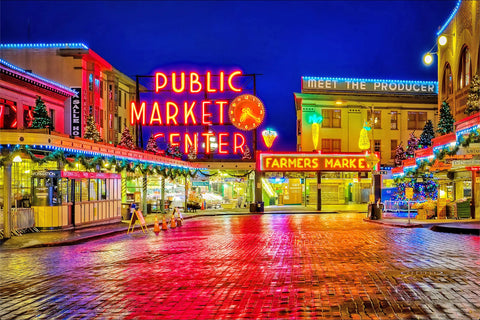 Pike Place neon sign