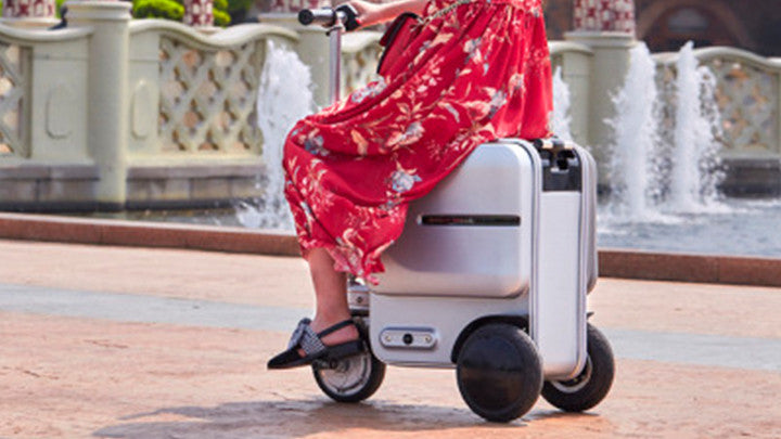 travel with smart rideable suitcase 2