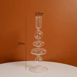 Transparent Glass Candle Holder Vintage