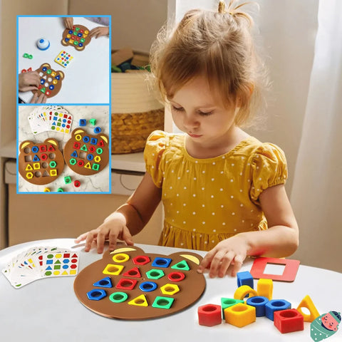 Jeux sensoriels Montessori : formes et couleurs