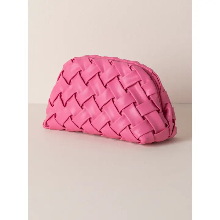 Pink  Woven Clutch