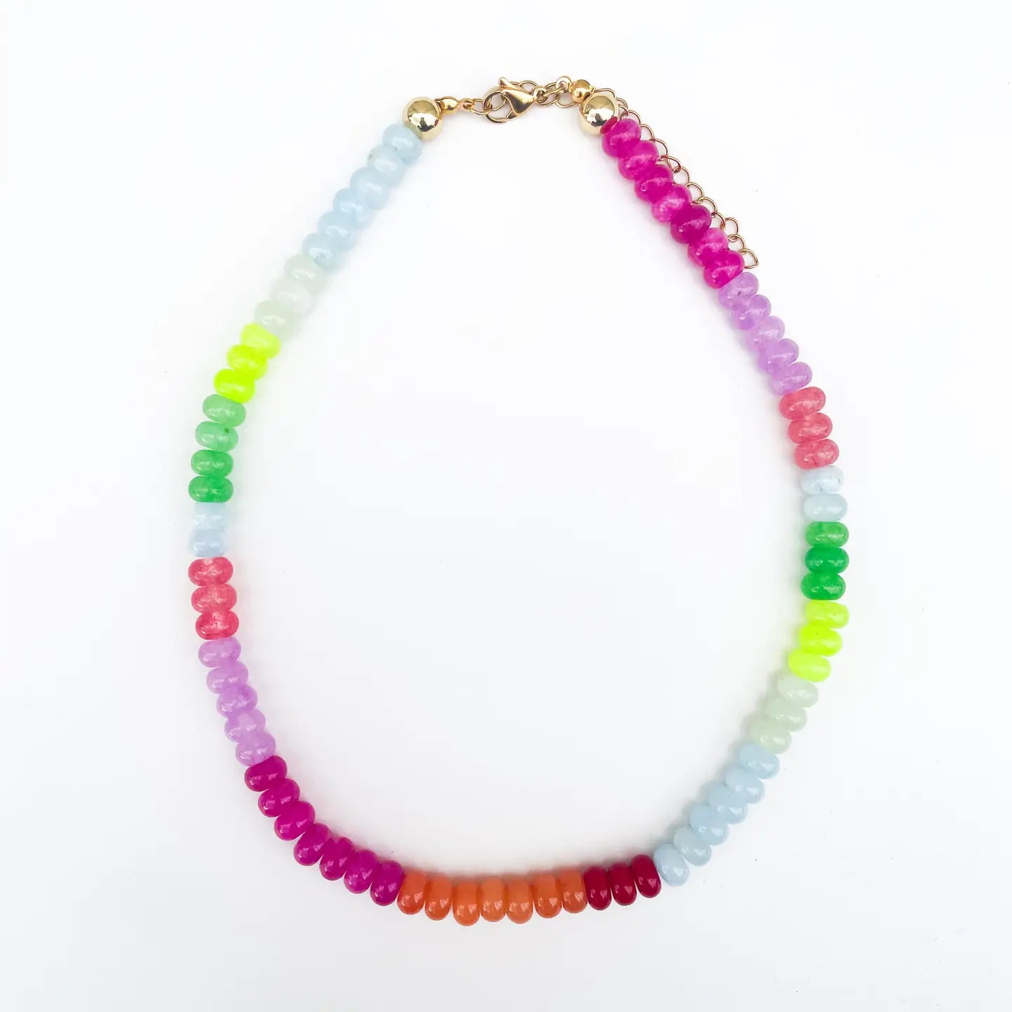 Maddie Rainbow Gemstone Bead Necklace
