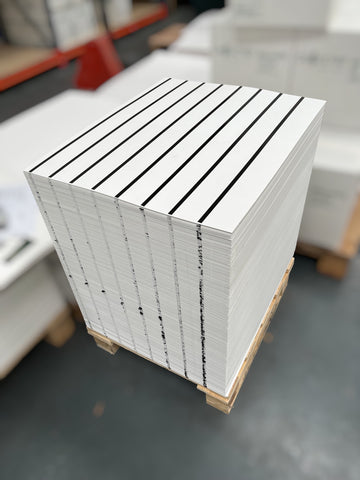 Pallet of paper with magnetic tape laid on it