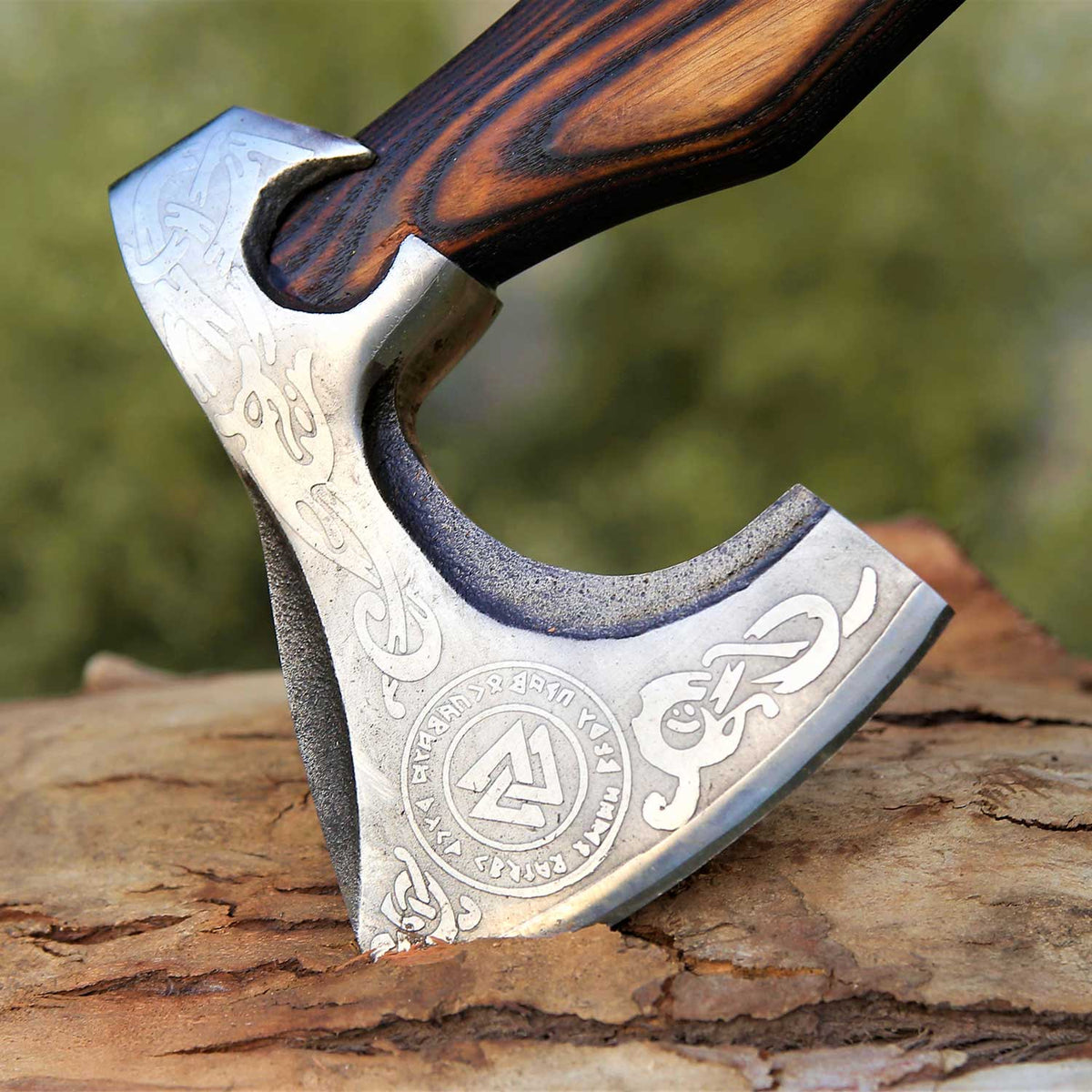 Viking Axe with Knife Set Camping Hatchets Gifts for Men