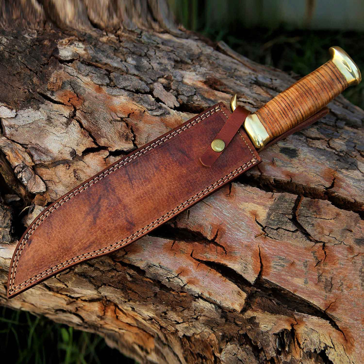 Handmade Bowie Long Hunting Knife Stainless Steel