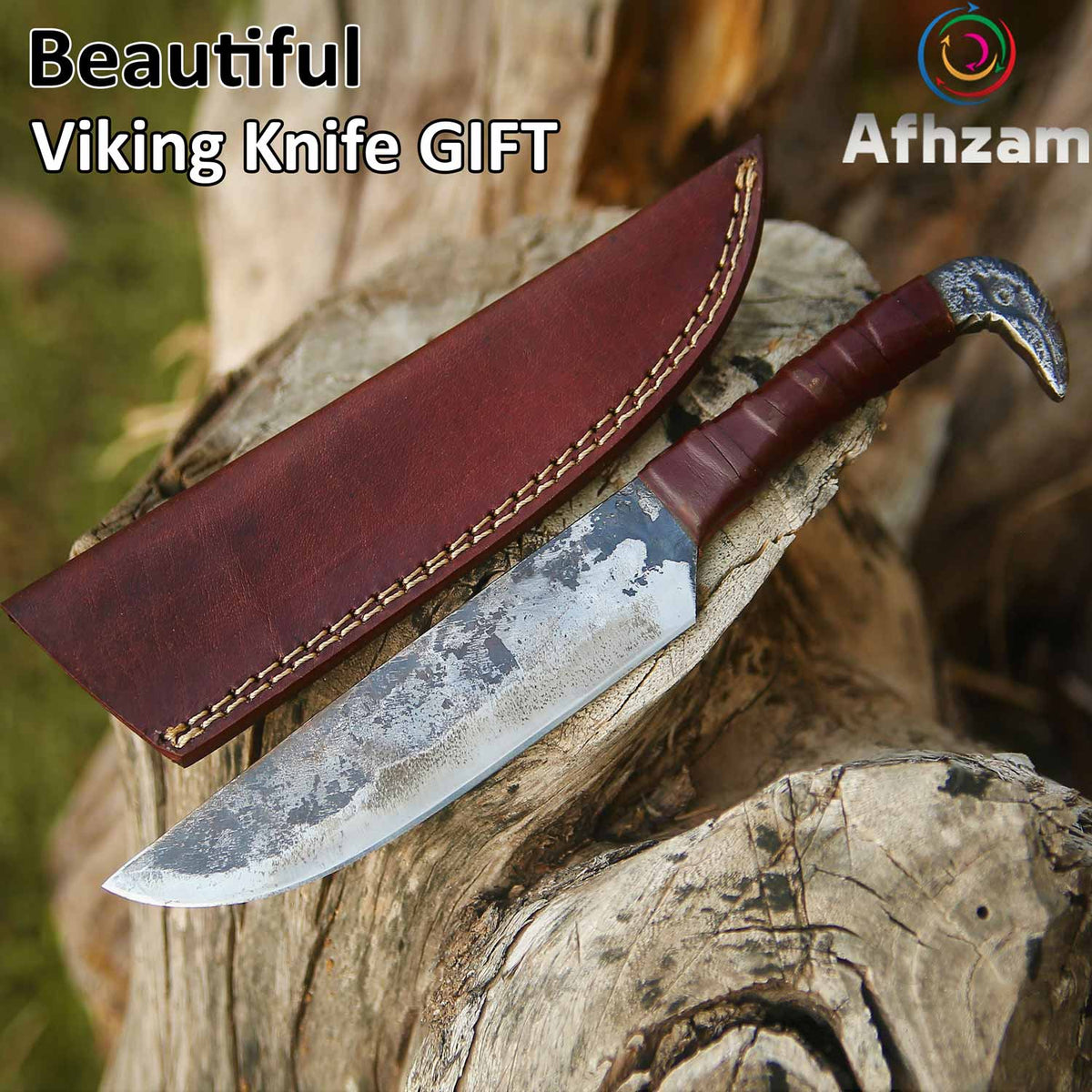 Viking Axe with Knife Set Camping Hatchets Gifts for Men