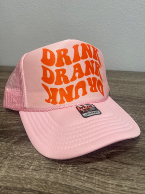 Trucker Hat- Drink Drank Drunk - Nonnie's Boutique