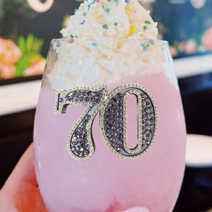 The "70th Birthday" Stemless Wineglass - The Pretty Pink Rooster Boutique