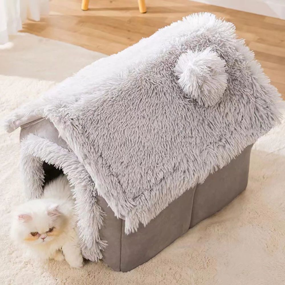 Cat Dog Nest Warm in Winter All Seasons Common Small House Pet Nest Villa Online Red Nest