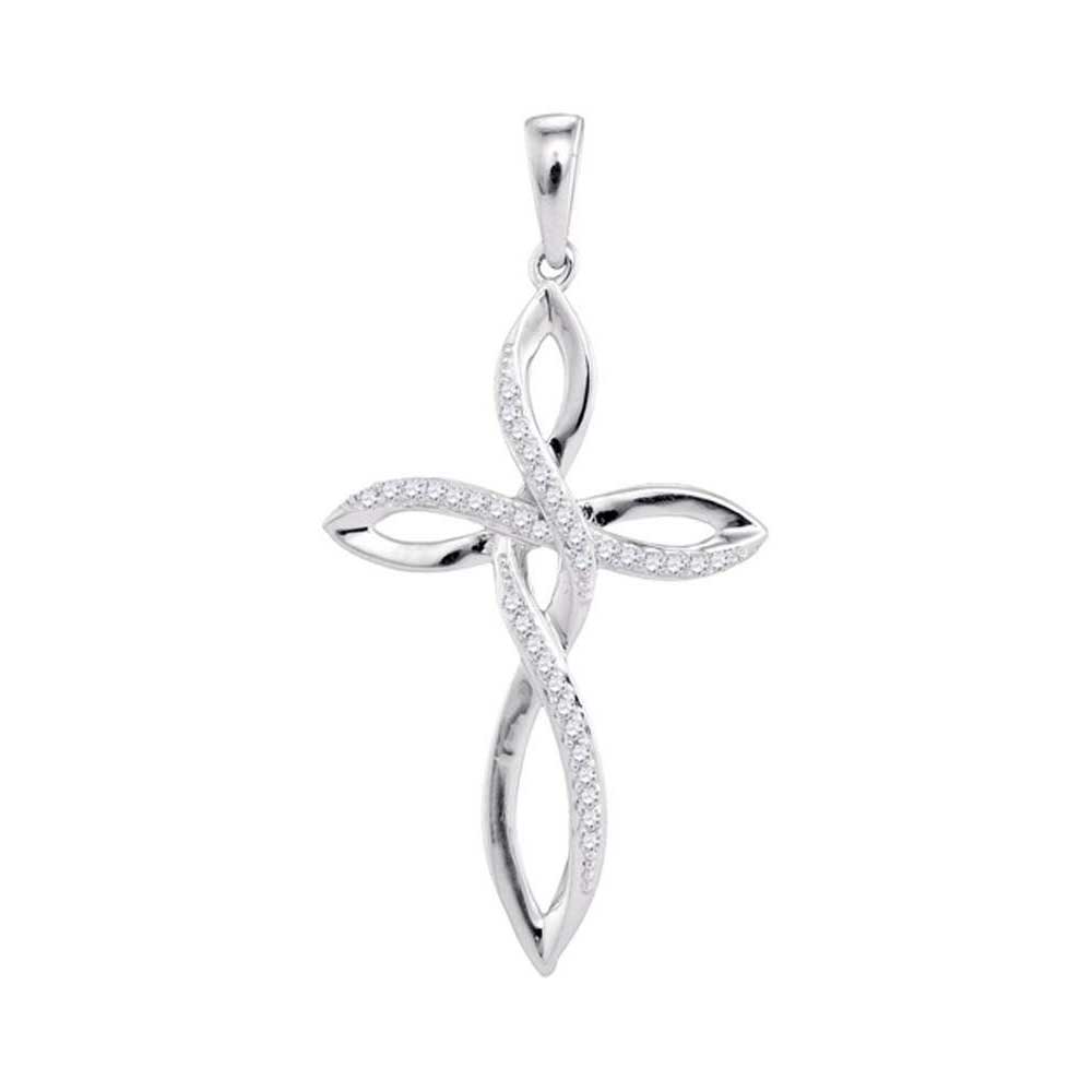 Cross Necklace, 10K White Gold 