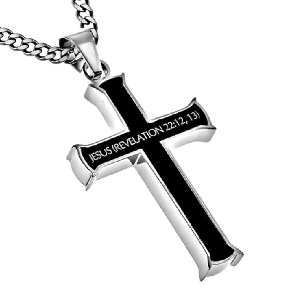 alpha and omega cross necklace