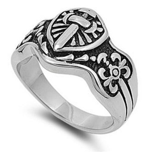 Armor of God Shield Ring Stainless Steel with Jewelry Gift Box – North ...